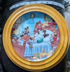 90s vintage Disney Mickey Mouse Collectible Plate With FRAME